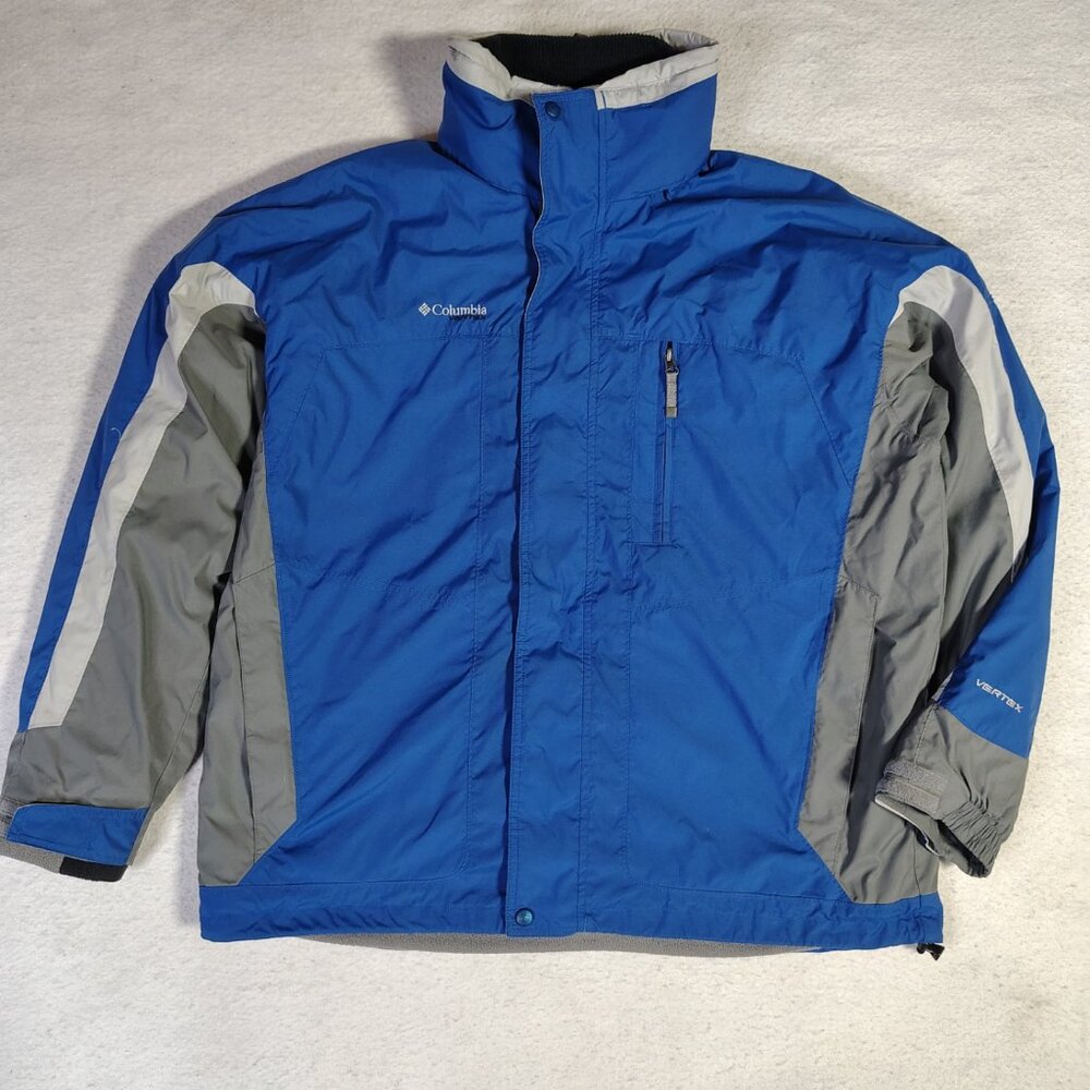 VINTAGE Columbia Bugaboo Jacket Mens XLT Blue Grey 3 in 1‎ Vertex Fleece Liner